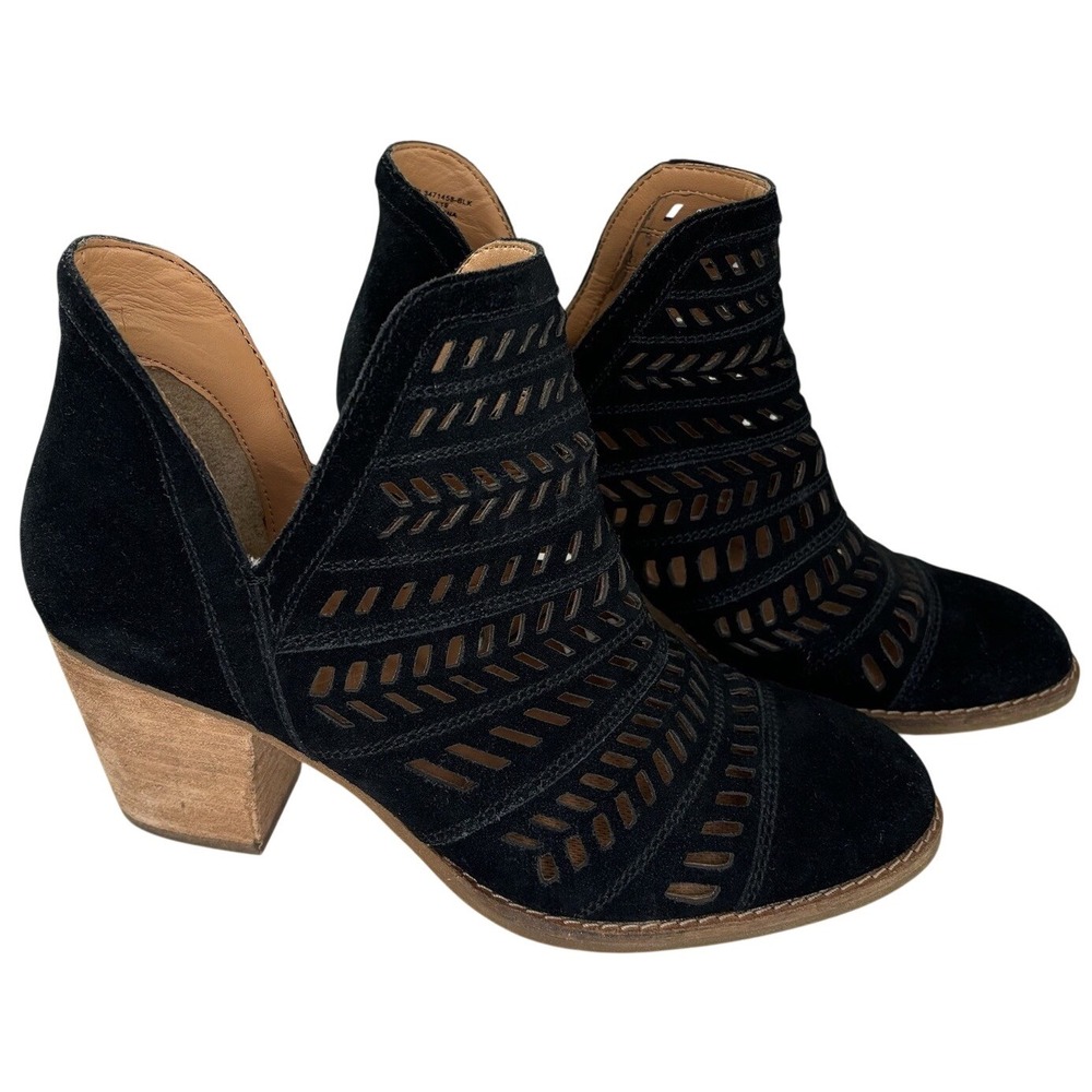 Frye and & Co. Allister Feather Bootie Black 8.5 Ankle‎ Boots Western Boho Suede